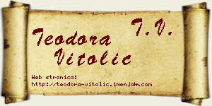 Teodora Vitolić vizit kartica
